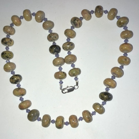 Boho Purple Beaded Semi Precious Stone Necklace